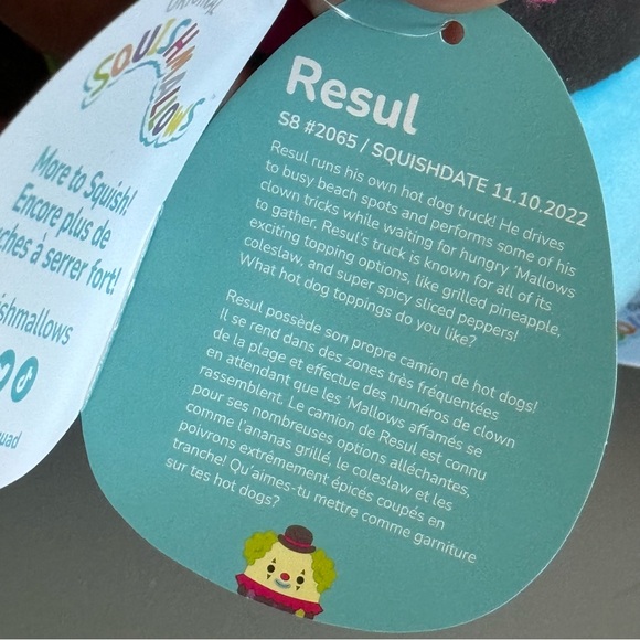 Squishmallows Resul the Clown 8" Plush Blacklight New with tag - Picture 7 of 9